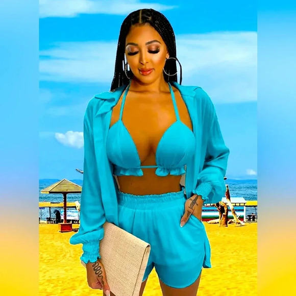 Pants - Women Hawaiian 3 Piece Outfits Set